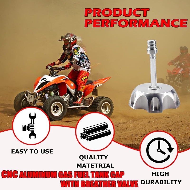 New Olym غطاء خزان الوقود من الألمنيوم CNC مع صمام تنفيس لدرجات 50cc 90cc 110cc 150cc SSR للدراجات النارية الفضية - Image 3